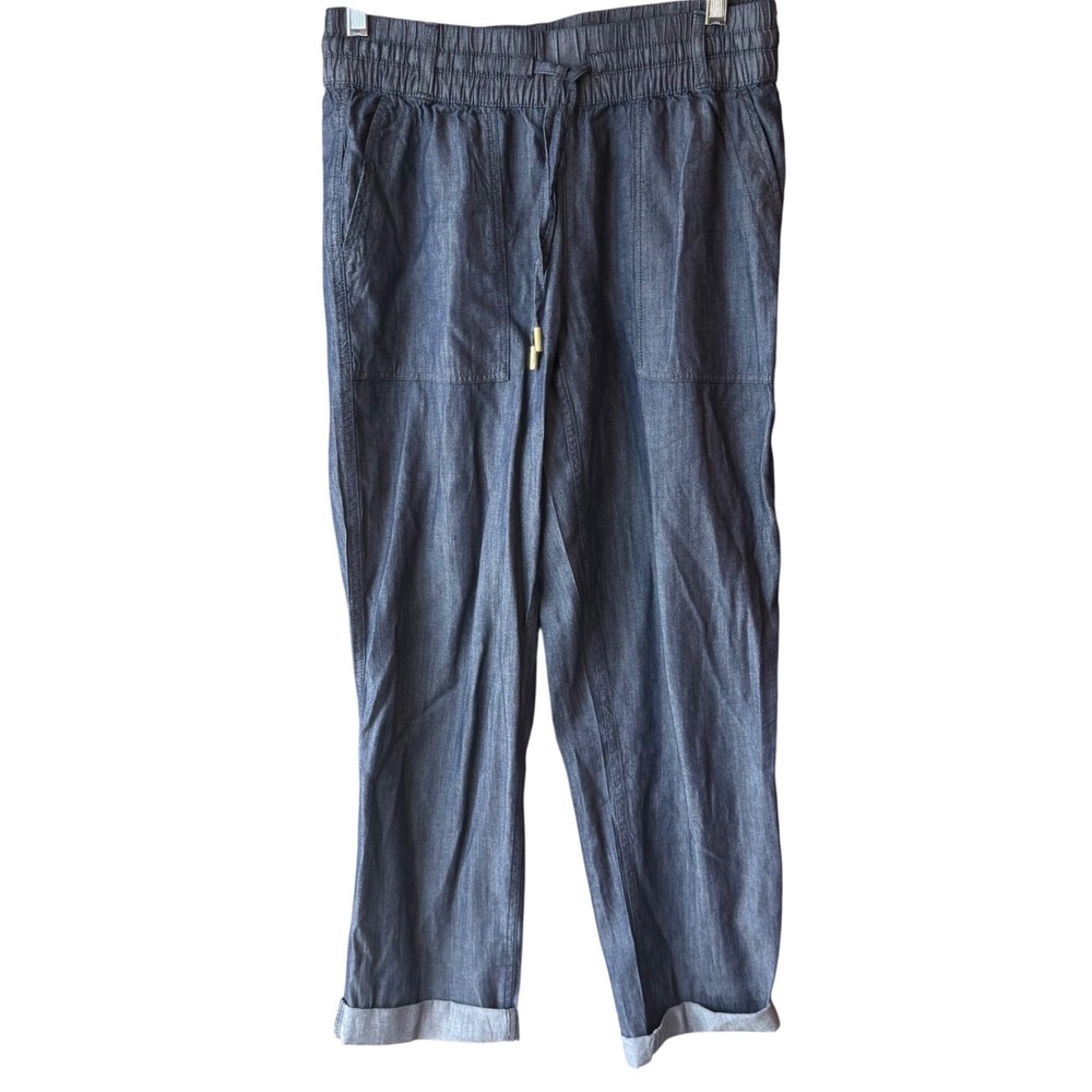 Nautica Jeans Chambray Pants Elastic Waist Drawstring Lightweight Size X-Small